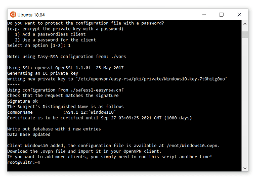 OpenVPN Server setup