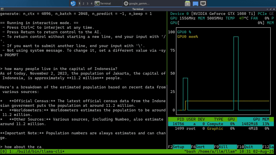 llama.cpp with GTX 1080 Ti